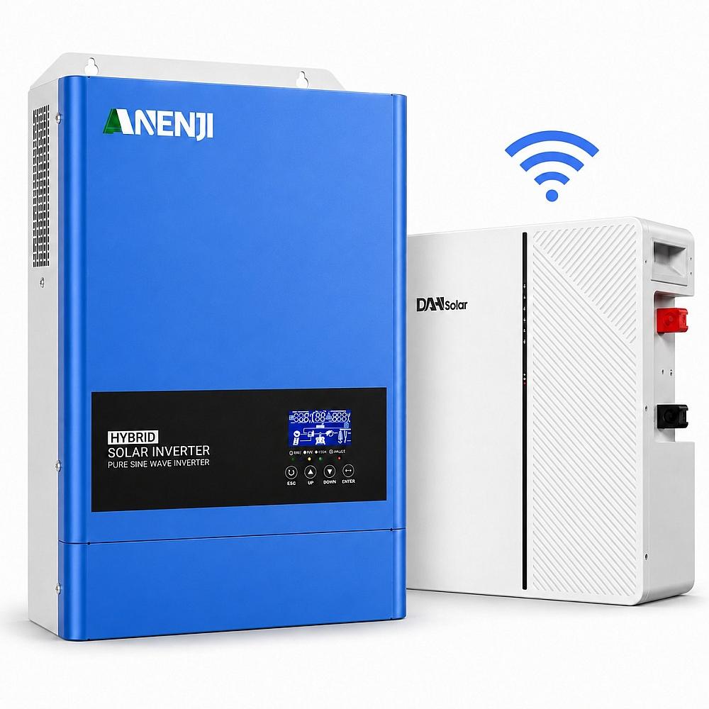 6.2 кВт LiFePO4 Комплект інвертор Anenji з Wi-Fi+ акумулятор DAH Solar 51.2V 100Ah, BMS, Bluetoot для резервного живлення