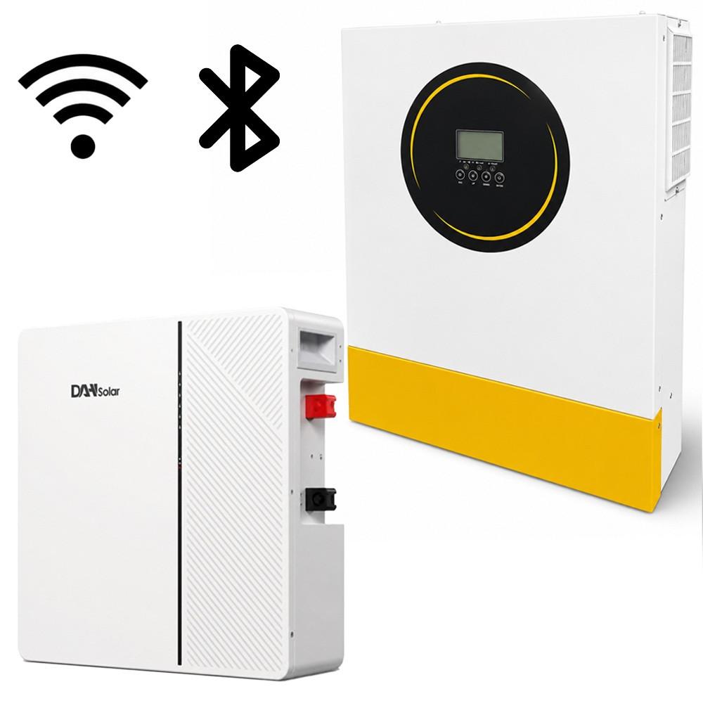 11 кВт Комплект Гібридний інвертор Anenji з Wi-Fi + акумулятор DAH Solar 51.2V 100Ah, BMS, Bluetooth для резервного живлення