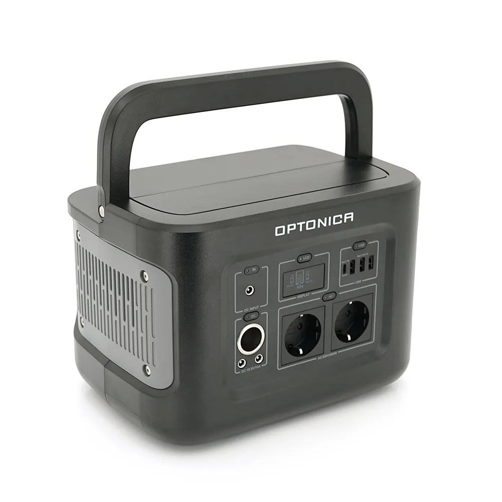 Зарядна станція Optonica B600-A1. Ємність 512Wt / h, Потужність 600Вт. Out:2xAC230, 2хDC13.3V / 10A, USB-3x5V / 2.4A, Type-C 100W(PD), 290х210х204мм. 7.9кг