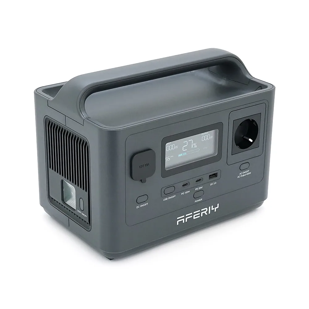 Портативна станція AFERIY AF-P040, LiFePO4 256Втч. 400(max800)Вт,MPPT 11.5-30В-8А(120Вт), вихід 220v, USB-A,2xType-C PD20/100Вт, прикурювач 12В/10А, 259*174*201 мм. 4kg