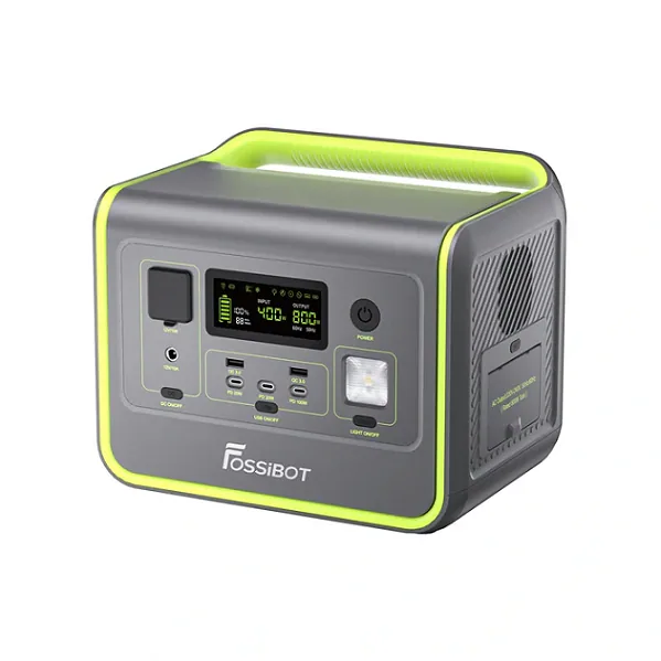 Портативна зарядна станція FOSSiBOT F800, 800W/512Wh LiFePO₄, MPPT 200W max XT60-12V/10А, DC6530-12V-10A, CarPort-12V-10A, AC230V, 2xUSB-A-18 1.5 h, 276 * 209 * 230мм, 6.5 кг