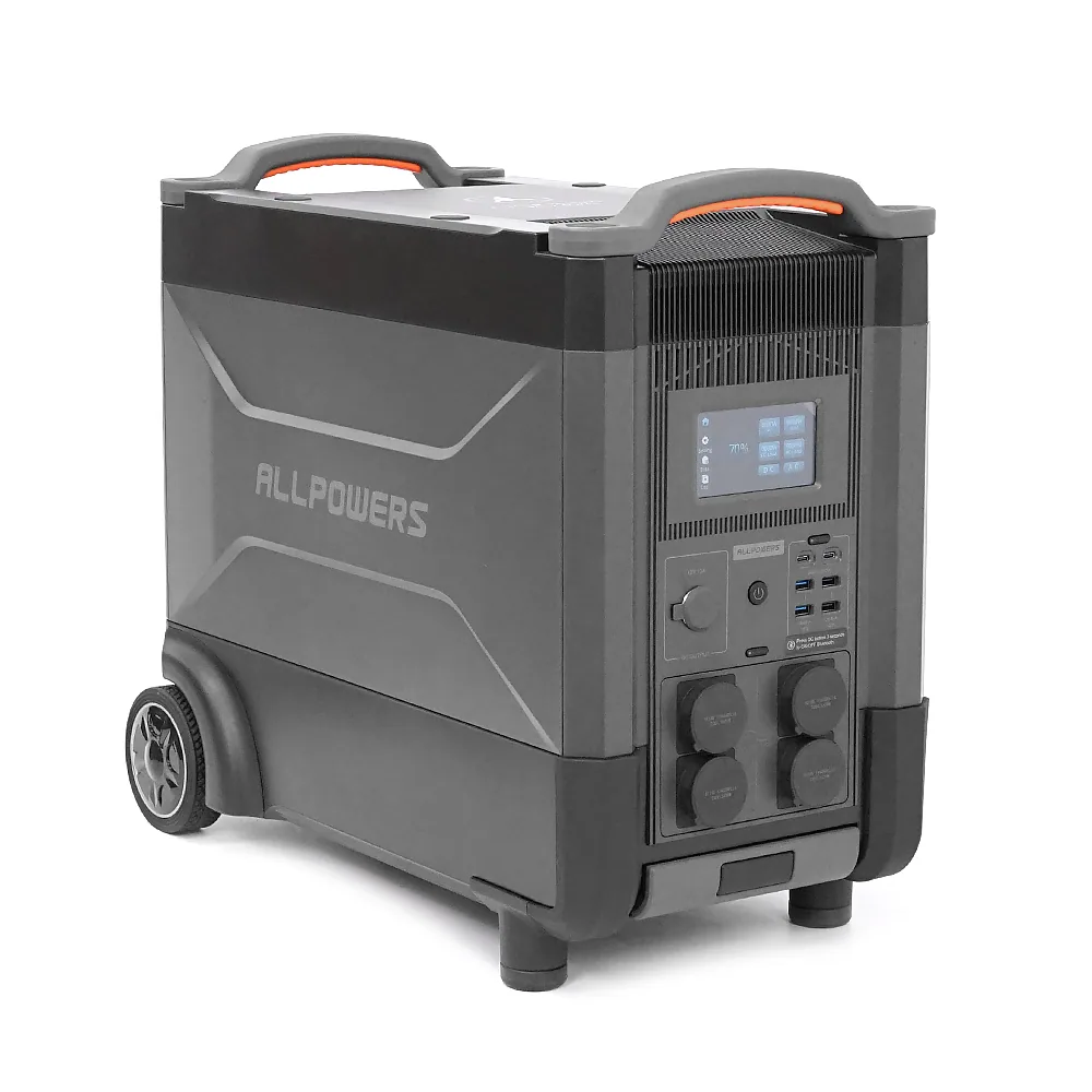 Power station ALLPOWERS R4000 APP Control, Wi-Fi, Bluetooth, 4000W, 3456Wh LiFePO4 3500Cycles, MPPT 3000w max, CAR port, DC12 / 24V, 4хAC 220V, 2xUSB-TYPE-C 100W, 2xUSB-A 18W, 2xUSB-A 12W, XT60, wireless 15W, Fast charge 60min, 540×490×300mm, 45kg