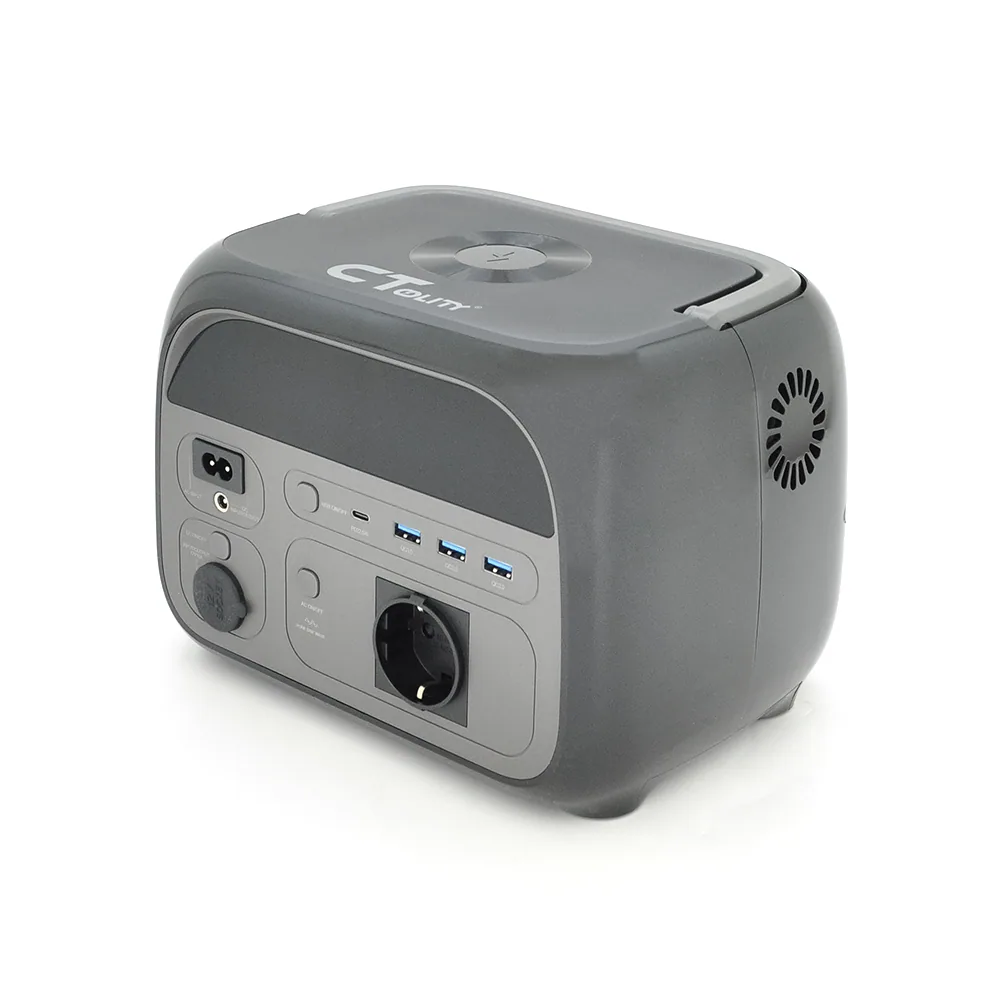 Power station CTOLITY AP400 APP Control, 400W, 345Wh LiFePO4, MPPT 150W max, DC12V-5A, 2хAC 220, 3xUSB-18W, 1хUSB-C(22W), wireless 15W, Fast charge 60min, 177×205×177mm, 5kg