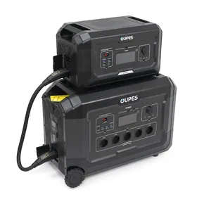 Портативний джерело живлення OUPES S3+S2, LiFePO4, 3600W, PEAK 7000W, 5120Wh, 3500 циклів, MPPT 2100 Вт, 5xAC190-250 В 16 А, 4xUSB-A -18 Вт, 2xUSB-C - 100 Вт, Anderson 12 В 30 А, IP21, 642*305*438 мм, 37,8 кг