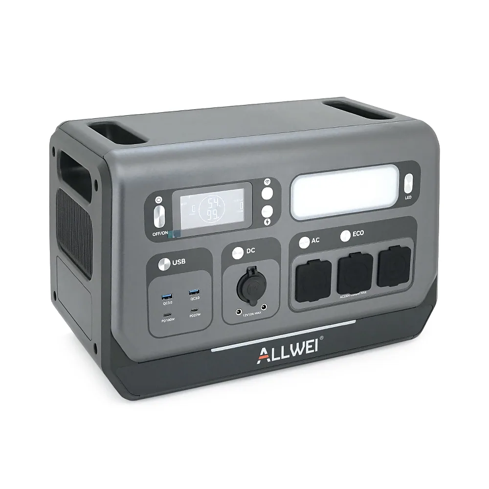 Портативна зарядна станція ALLWEI SGR-PPS2400-2PRO, 2400W / 2048Wh LiFePO₄, MPPT 500W max ХТ60 / 12 - 60 В / 10 А, 2xDC5521-12V-12A, CarPort-12V-12A 2xUSB-A-18W, 2xUSB-C-100W, Wi-Fi, charge 1.5 h, 465x260x295 мм, 23.5 кг