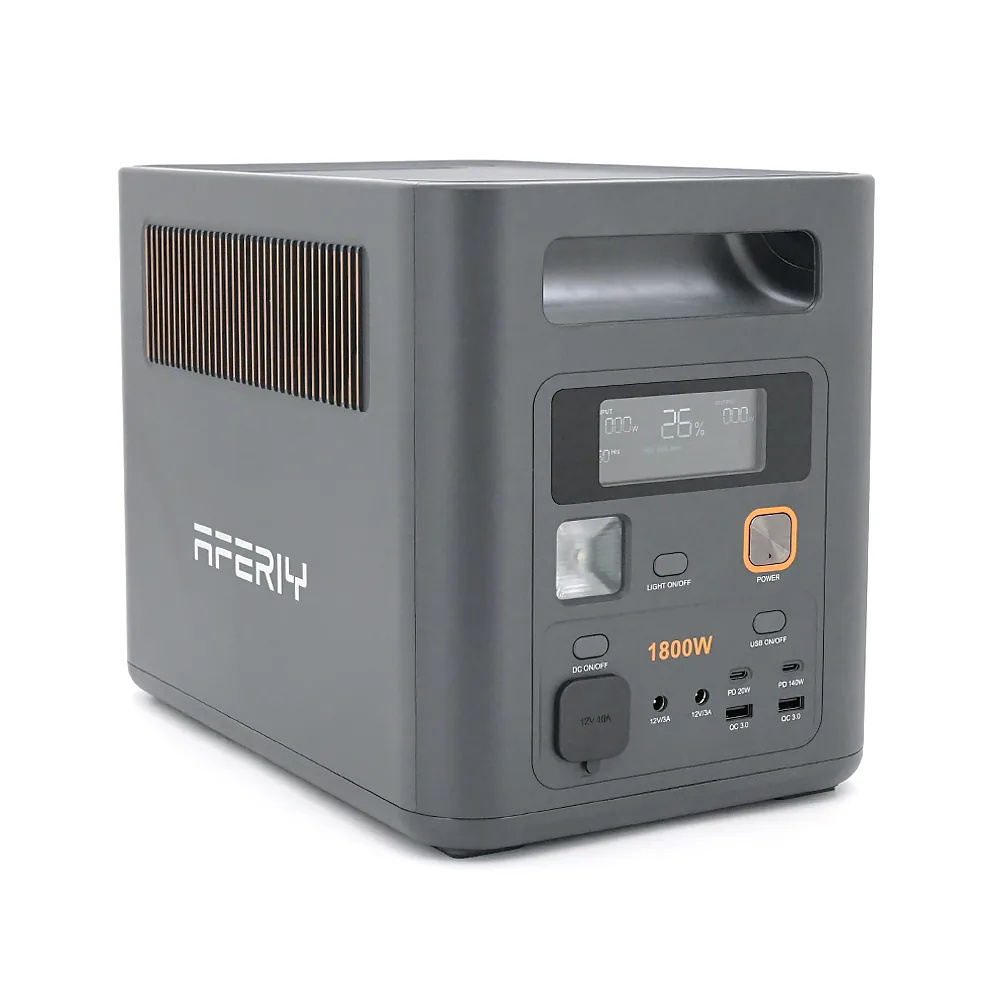 Портативна станція AFERIY AF-P180 Pro, LiFePO4 102Втч.1800Вт,MPPT 500Вт ,out 2*220v.2*USB-A/18Вт,2*Type-C PD20, прикурювач 12В/8А, 350×6м2